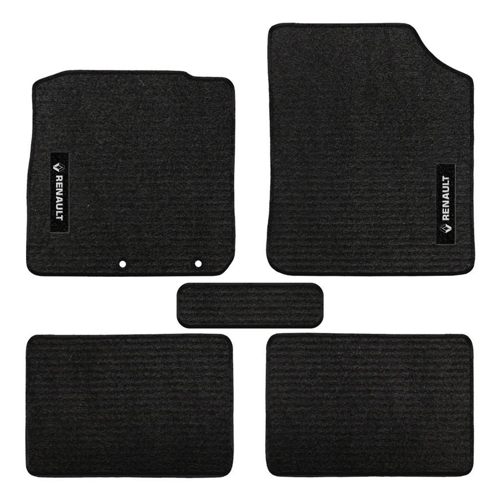 Kit de tapetes 5 peças específico Kwid 2017 18 19 ... 22 23 2024 Carpete Res-Preto