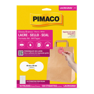 Etiqueta lacre glossy gravata A4 LACREGRAV com 10 folhas Pimaco em Oferta na Shopee
