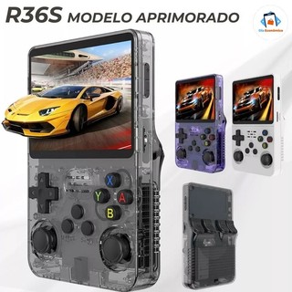 Console R36S portátil tela IPS 3.5 polegadas com 64g Linux + de 15000 jogos vídeo game a pronta entrega