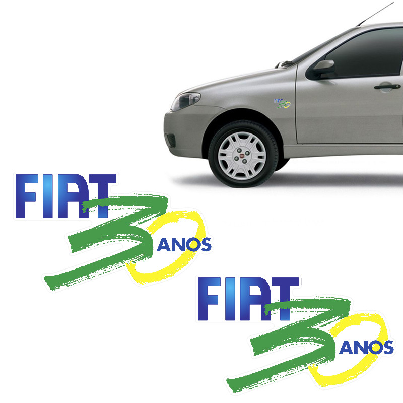 Par Adesivos Fiat 30 Anos Palio, Siena 06/08 Emblema Lateral em Oferta na Shopee