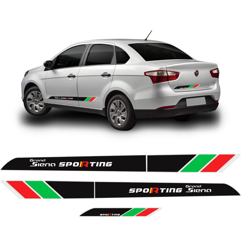 Faixa Lateral Fiat Grand Siena Italia Sporting 2012 a 2022 em Oferta na Shopee