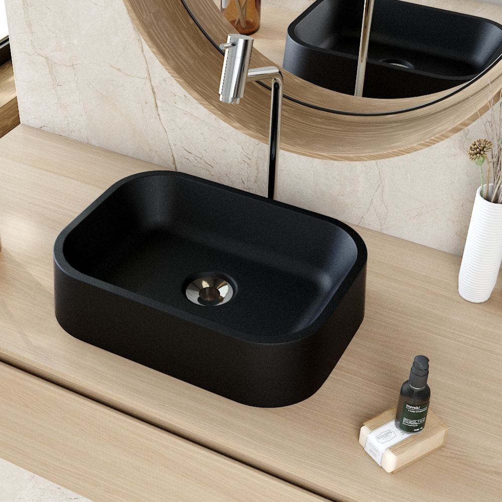 Cuba de Apoio Retangular Para Banheiro Lavabo C01 BR37W Preto Matte Fosca  - Lyam em Oferta na Shopee