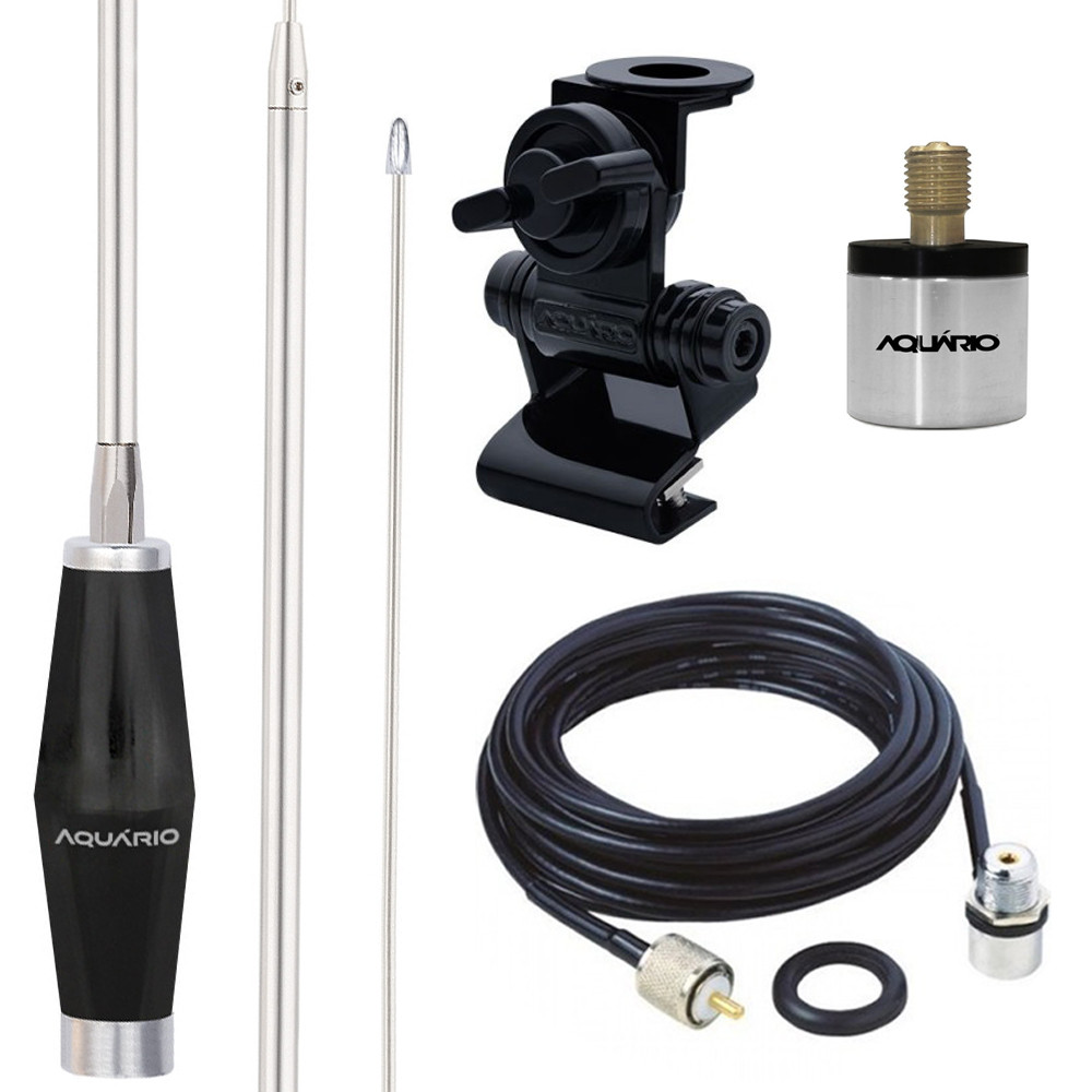 Antena Mini Px 1,40m Alongador 60cm Porta Malas Cabo 5,5m