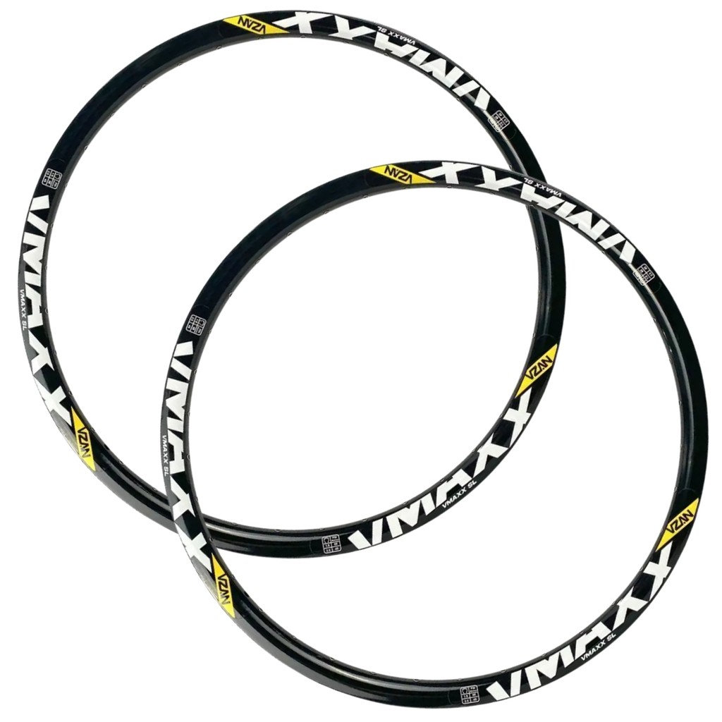 Par Kit 2 Aro 26 Roda Folha Vzan Vmaxx 26/32F Preto Freio À Disco Com Ilhós 32 Furos