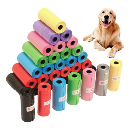 Kit 15 Refil Cata Cata saquinho de lixo biodegradável cata cocô fezes de cachorro cães