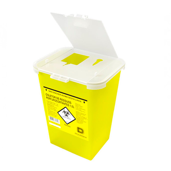 Coletor Para Material Perfurante Cortante Portátil Rígido 1 Litro Descarpack em Oferta na Shopee