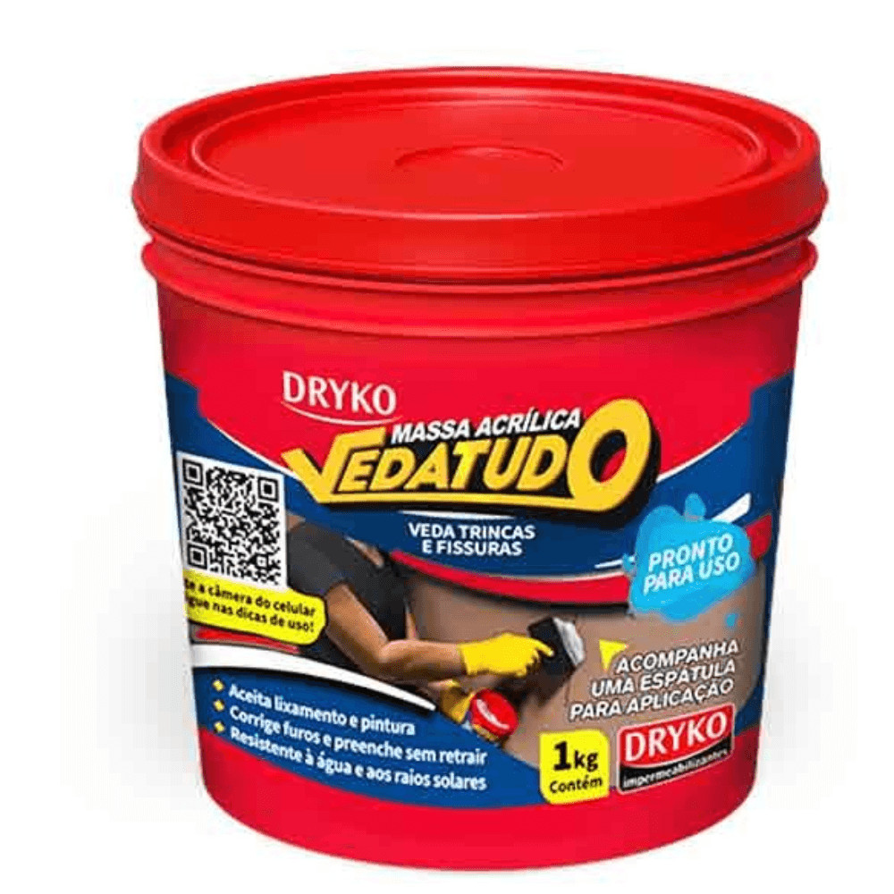 Massa Acrílica Vedatudo Selatrinca 1KG -  DRYKO - Home & Living