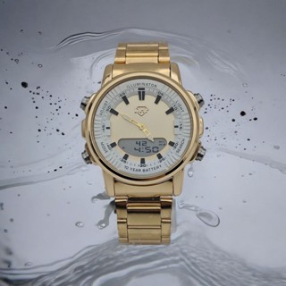 [W6000] Relógio DHP à prova d'agua masculino metal banho resistente duas máquinas e bateria original em Oferta na Shopee