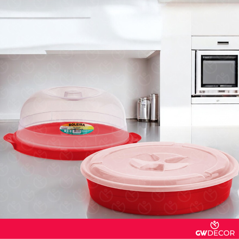 Kit Torteira + Boleira Com Tampa Utensilios Plásticos Porta Alimentos em Oferta na Shopee