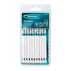 Jogo de Bits Phillips Gross 90mm Encaixe 1/4" em Aço com 10 Peças