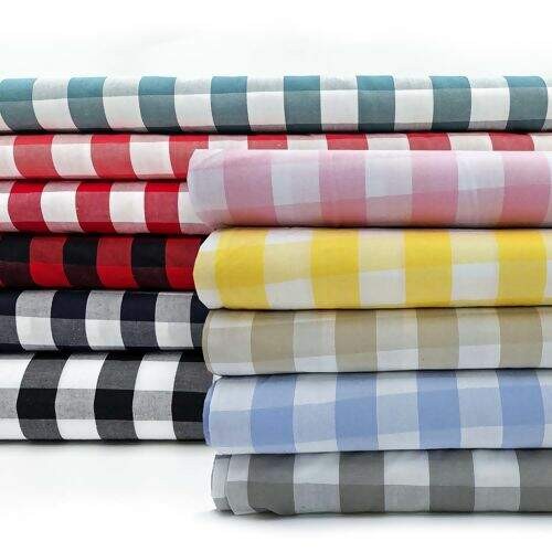 Tecido Xadrez 2cm Fio Tinto 100% Algodão para Vestuário Artesanato Costura - Meio Metro - 0,50x1,50m