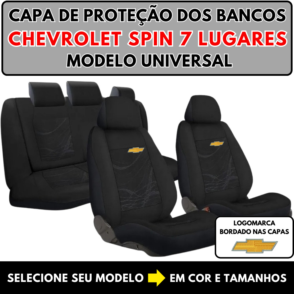 Capa De Proteção Banco Automotivo Carro Tecido Grosso Chevrolet Spin, Zafira 7 LUGARES Modelo Universal