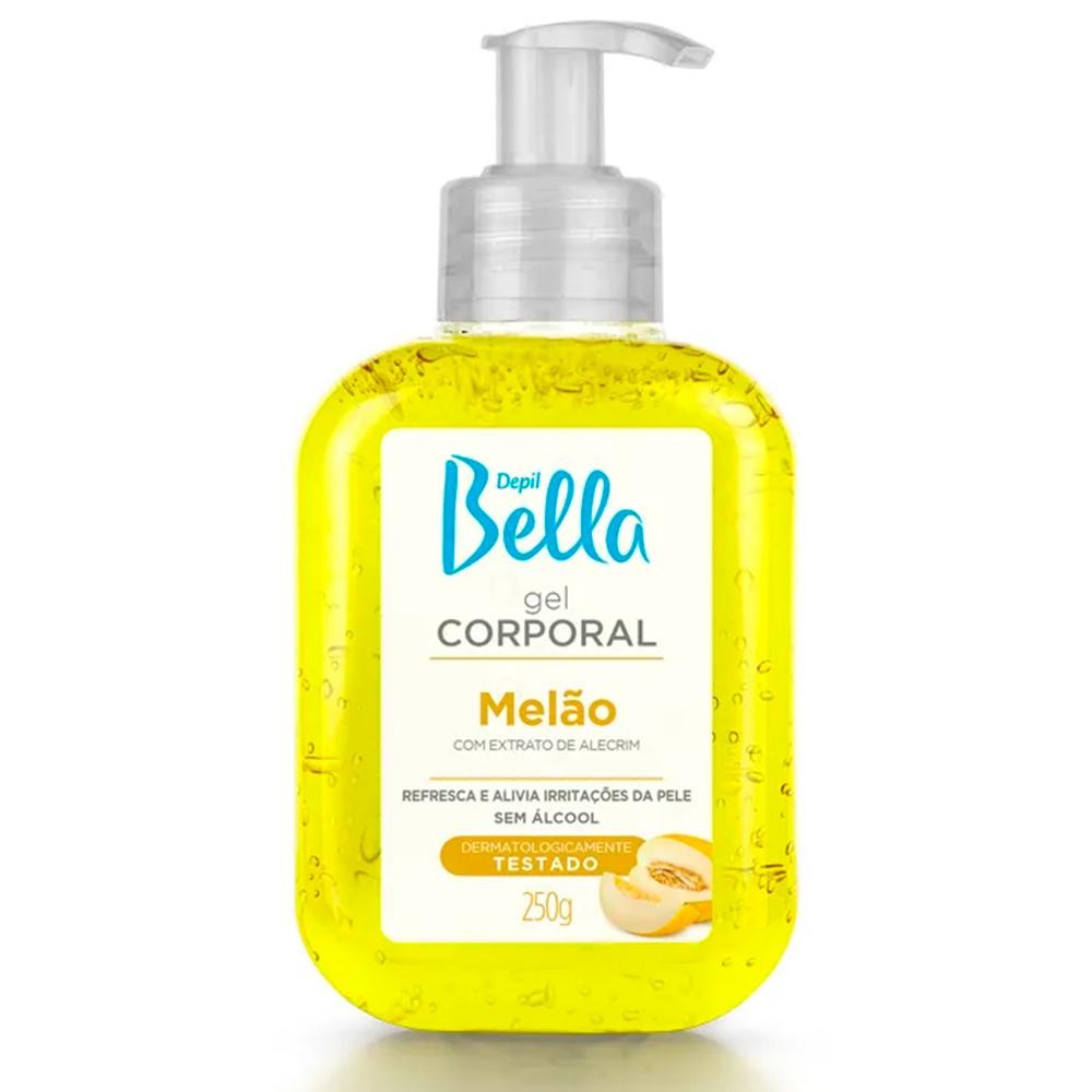 Depil Bella Gel Hidratante Corporal Melão Extrato de Alecrim Refresca Alivia Irritações de Pele 250g