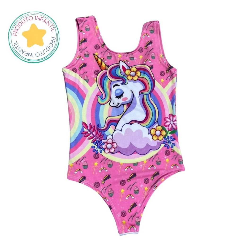 Body Collant Infantil Estampa Unicórnio