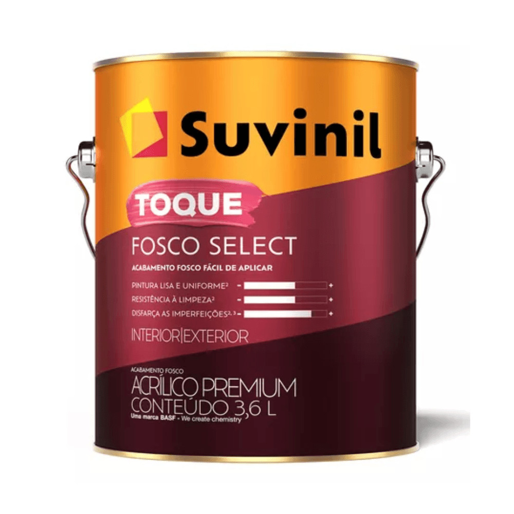 Tinta Acrílica Toque Fosco Select Algodão Egípcio 3,6L - SUVINIL - Home & Living