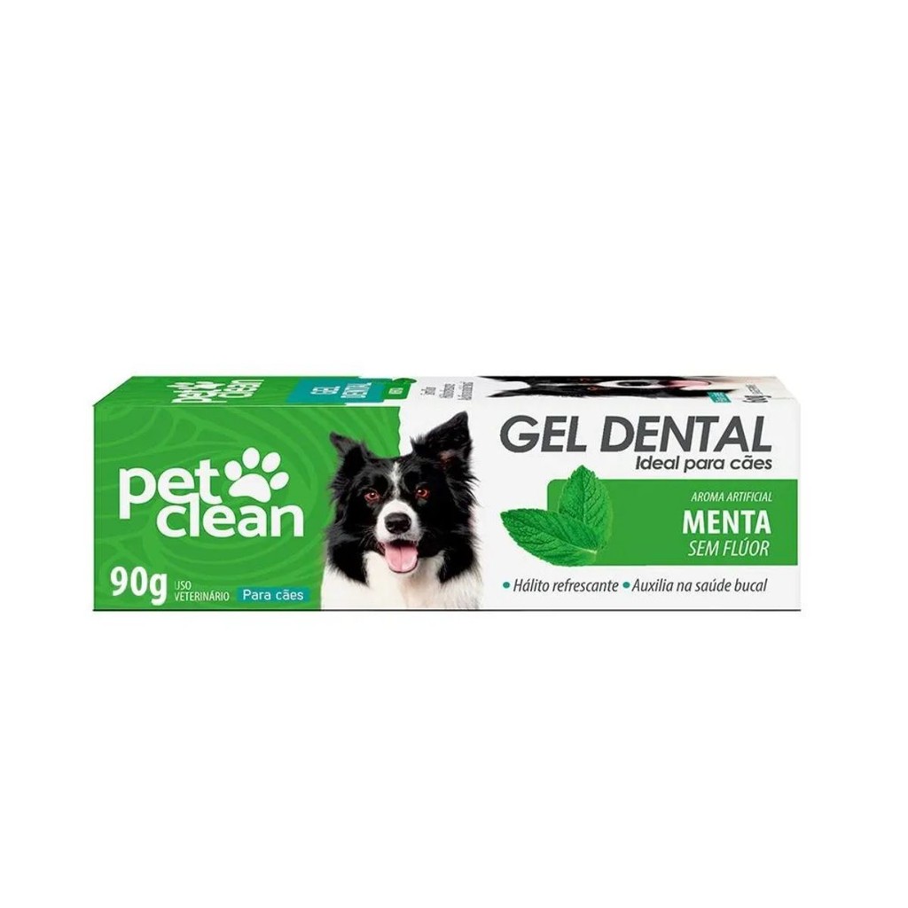 Gel Dental Menta 90 g Hálito Refrescante - Pet Clean em Oferta na Shopee