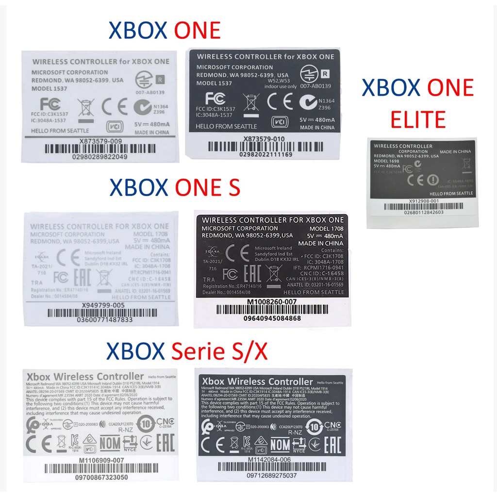 Adesivo Reposição Tampa Traseira Controle Para Xbox Series XS / ONE/ ONE S/ ONE X / ELITE