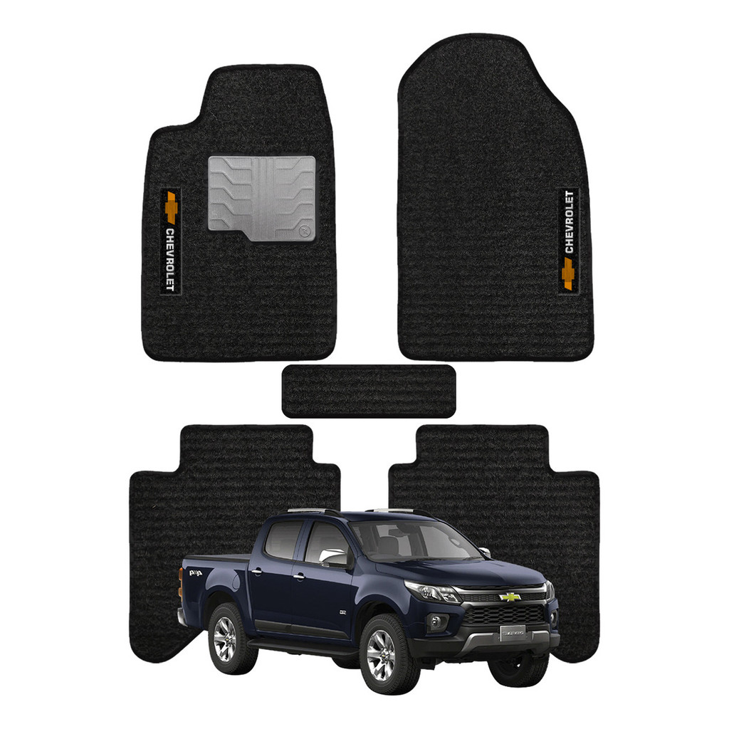 Kit de tapetes 5 peças específico S10 Cab. Dupla 1998 ... 2010 Carpete Preto