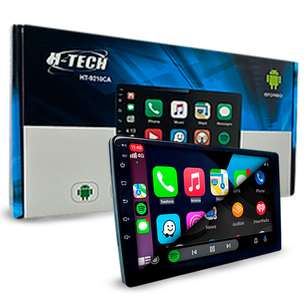 Multimidia H-Tech Ht-9210ca 2 Din 9 Pol Android 12 Carplay Android Auto 2+32GB Bluetooth - Spare Parts and Accessories for Vehicles