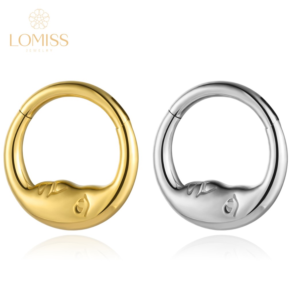 Lomiss Piercing Septril Rook Conch Nariz Argola Aço Cirúrgico Lua em Oferta na Shopee