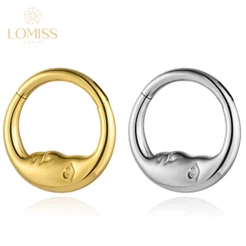 Lomiss Piercing Septril Rook Conch Nariz Argola Aço Cirúrgico Lua