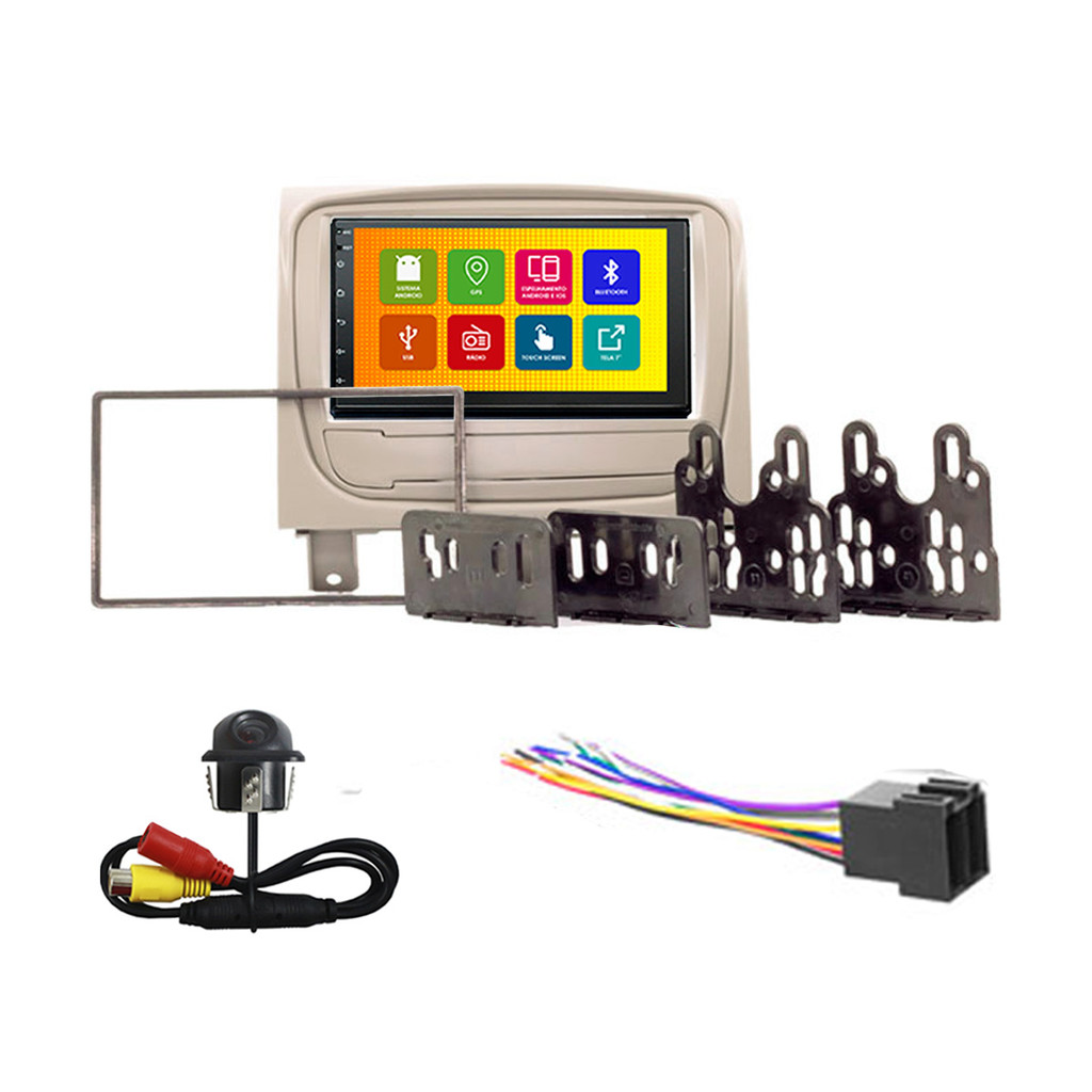 Kit Multimidia 7 Pol Palio Way 2014 2015 2016 2017 2018 Android 2Gb Ram 32Gb Flash Quad-Core Qa+ 2 Din Cinza Wifi Gps