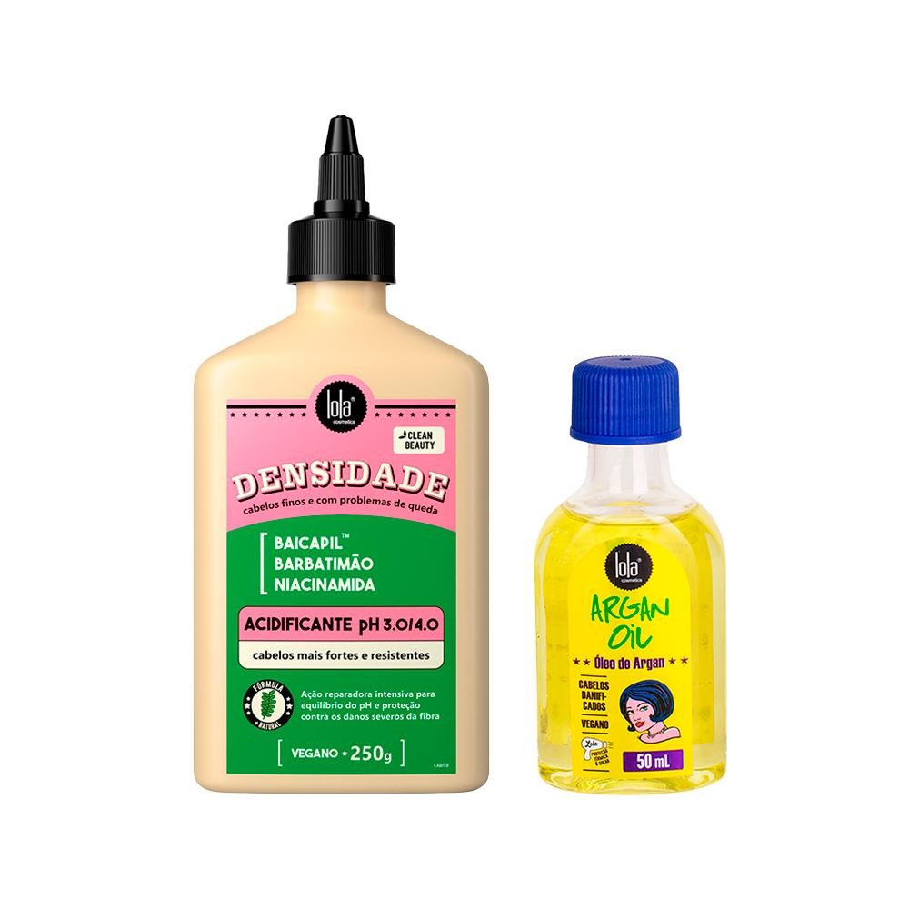 Kit Lola From Rio -  Acidificante Densidade 250g + Leave-In  Argan Oil 50ml em Oferta na Shopee