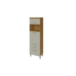 Paneleiro Torre Quente 2 Portas 3 Gavetas Marrom Off White