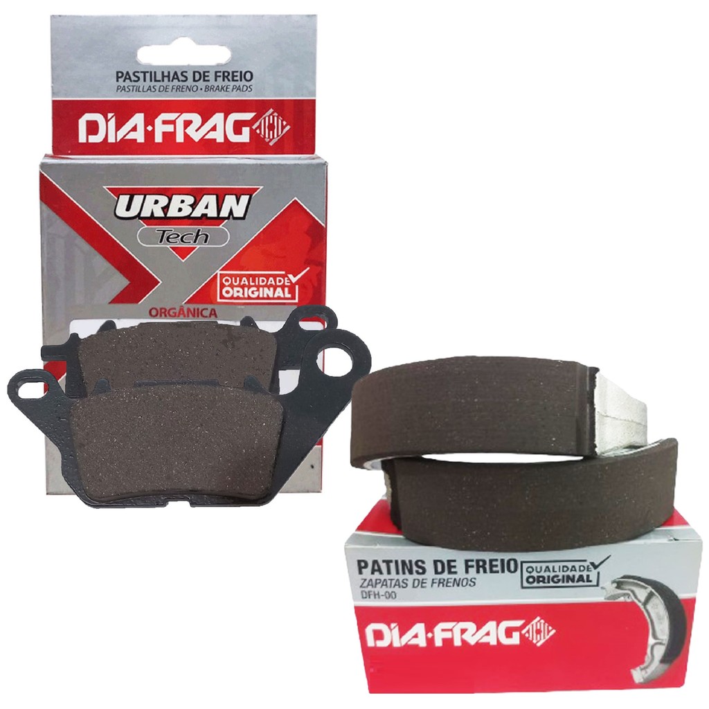 Kit Pastilhas e Lonas de Freio Fluo 125 2022-2025 Diafrag em Oferta na Shopee