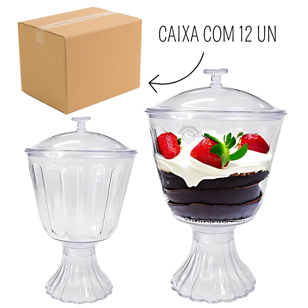 12 TAÇA CONFEITEIRO COM TAMPA - 1,25 L TRANSPARENTE LSC TOYS - Home & Living