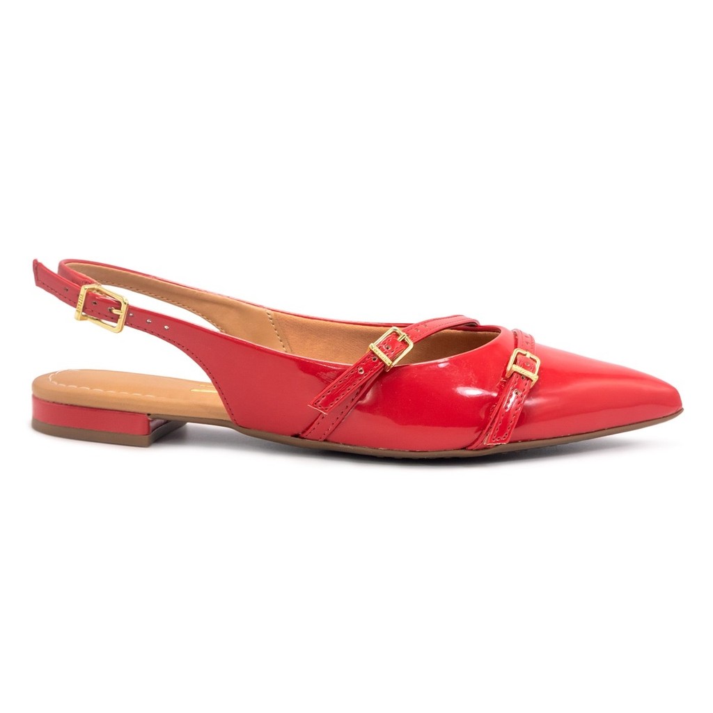 Sapatilha Vizzano Feminina Slingback Fivelas Salto Rasteiro em Oferta na Shopee