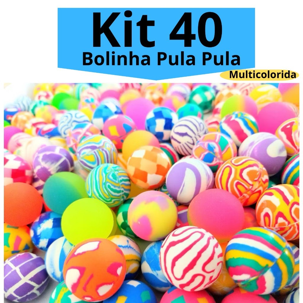 Kit 40 Bolinhas Pula Pula Multicoloridas Festa Brinquedo Lembracinhas Infantil em Oferta na Shopee