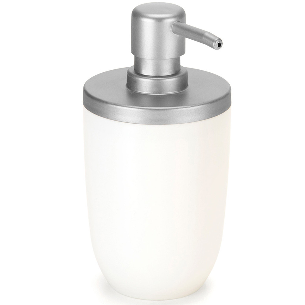 Dispenser Porta Sabonete Saboneteira Líquido 500ml Premium Banheira Lavabo Prata/Branco Arthi em Oferta na Shopee