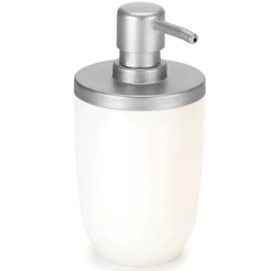 Dispenser Porta Sabonete Saboneteira Líquido 500ml Premium Banheira Lavabo Prata/Branco Arthi