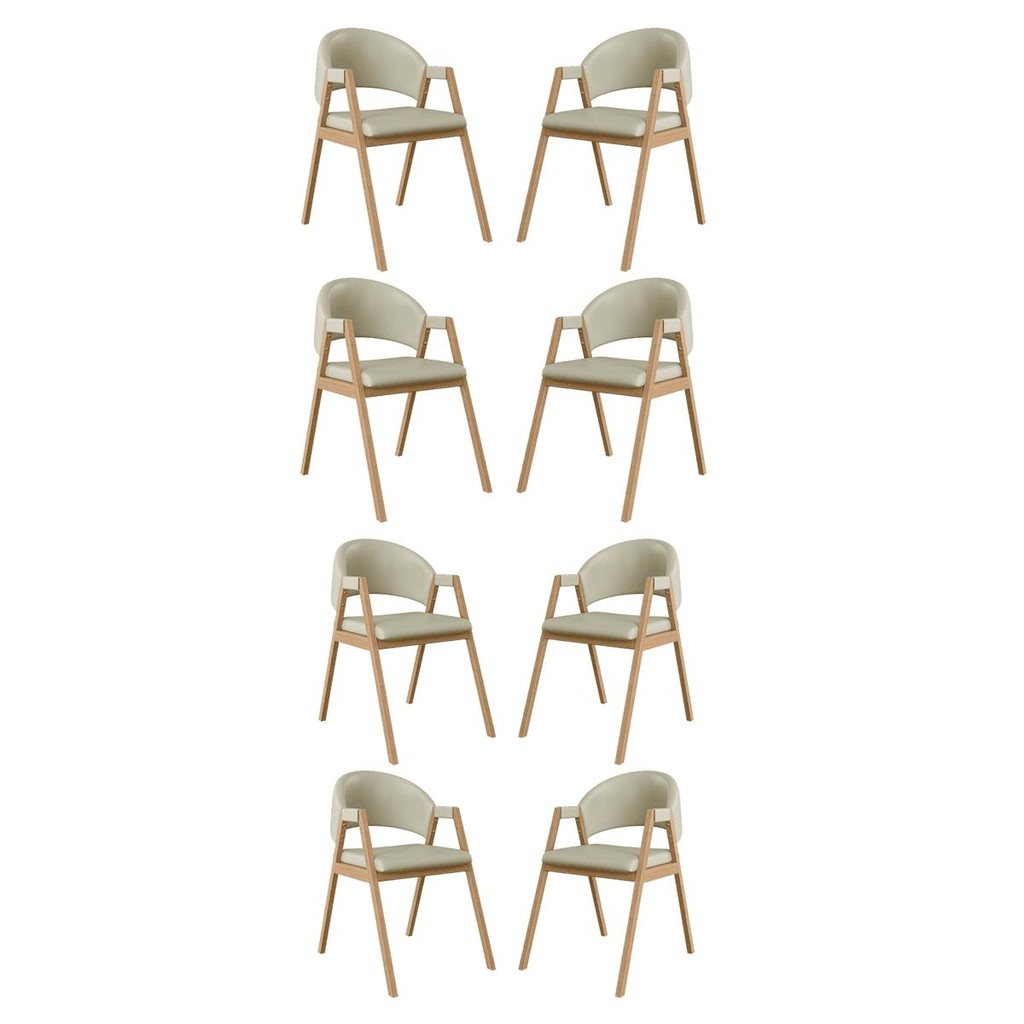 Kit 8 Cadeiras Mesa Jantar Suellen Versátil Reforçada Corino em Oferta na Shopee