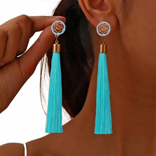 Brinco Feminino Espanador Delicado fios Brilhantes Azul em Oferta na Shopee