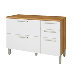 Balcão de Cozinha Burguesa MDF Com 2 Portas Freijó Branco