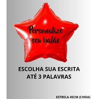 Balão de estrela Personalizado 45cm em Oferta na Shopee