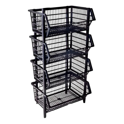 Kit 10 Cesto Empilhável Expositor Organizador Plástico Gôndola Super Resistente Várias Cores em Oferta na Shopee