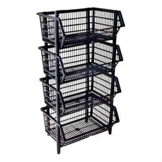 Kit 10 Cesto Empilhável Expositor Organizador Plástico Gôndola Super Resistente Várias Cores em Oferta na Shopee