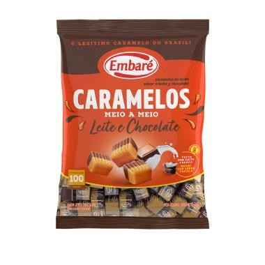 Bala Caramelos Meio a Meio Leite e Chocolate 660g - Embaré