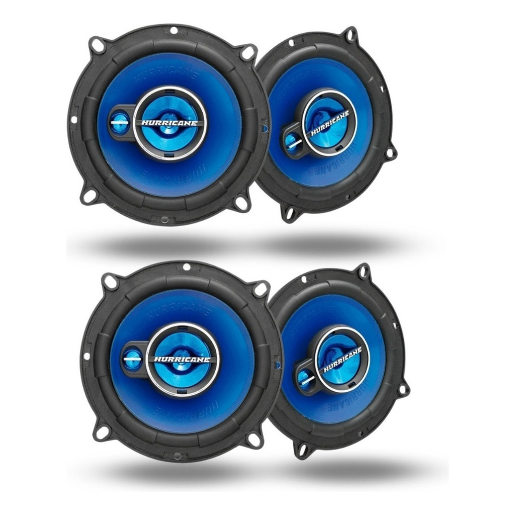 Kit 4 Alto Falante Porta Hurricane 5 Polegadas 200w Triak Cor Azul Hurricane