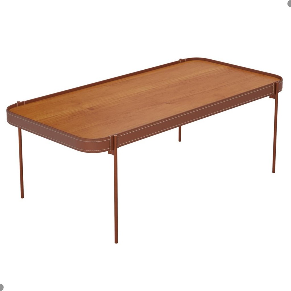 Mesa Centro Retangular para Sala Seul Nature Cobre - Home & Living