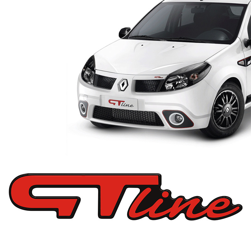 Adesivo Gt Line Sandero Emblema Dianteiro Vermelho Resinado em Oferta na Shopee
