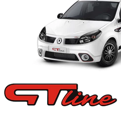 Adesivo Gt Line Sandero Emblema Dianteiro Vermelho Resinado