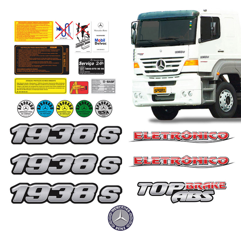 Kit Adesivos 1938 S Top Brake Abs Eletronico Mercedes Benz