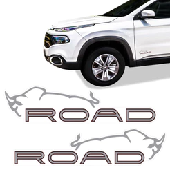 Adesivo Lateral Fiat Toro Road 2017/ Emblema Da Porta - Par