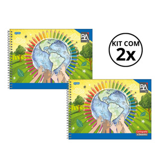 Kit Com 02 Caderno De Desenho Basic Art 48 Folhas  - Jandaia em Oferta na Shopee