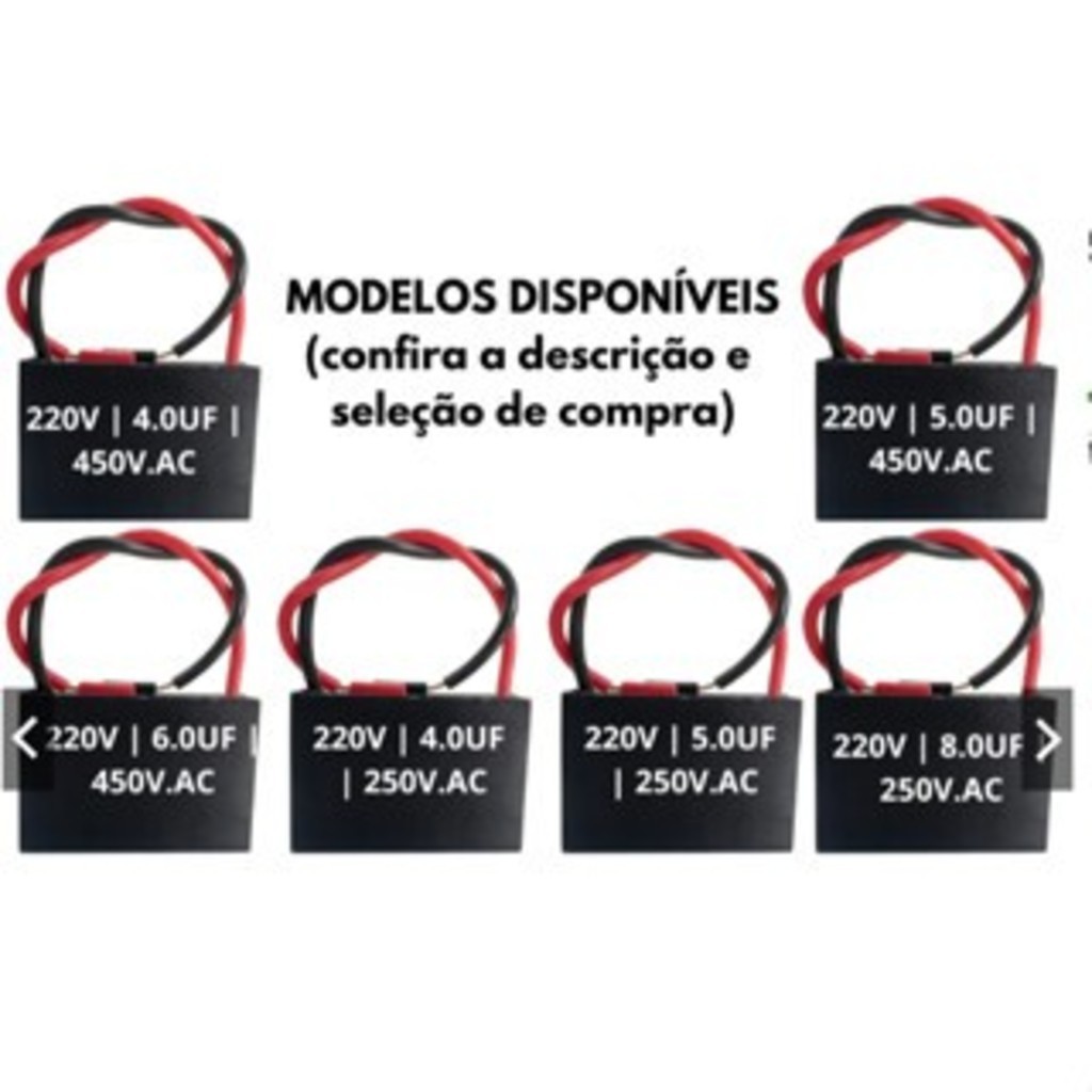 Kit Capacitor CBB61 CBB60 Ventilador Partida 250V 450V 1UF 1.2UF 1.5UF 2UF 4UF 5UF 6UF 8UF 7SEVEN