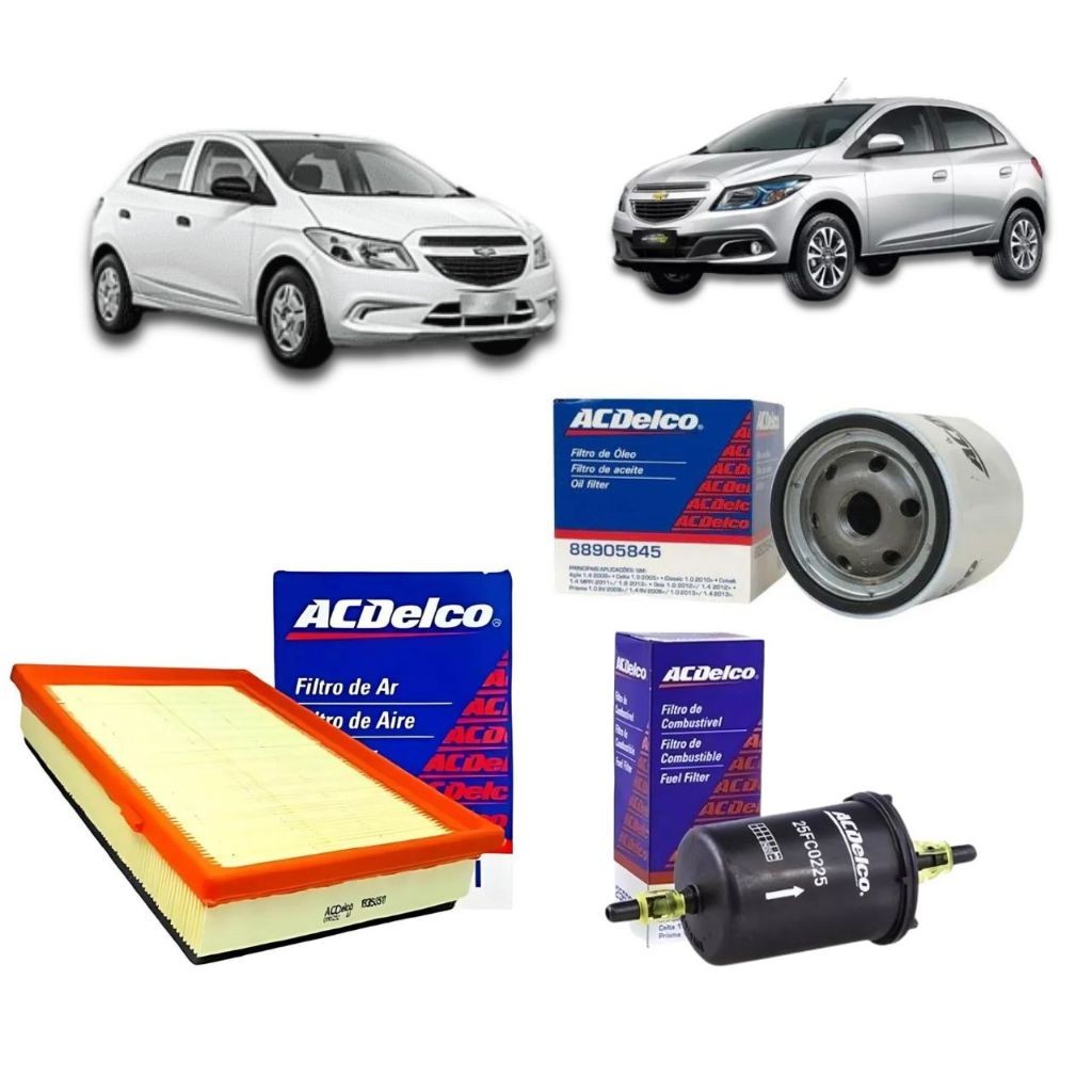 Kit Filtros de Oléo, Combustível e Ar Acdelco 88905845/25FC0225/19350511 em Oferta na Shopee